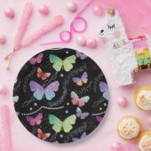 Elegant Paars en blauw, heldere vlinders Papieren Bordje (Feest)