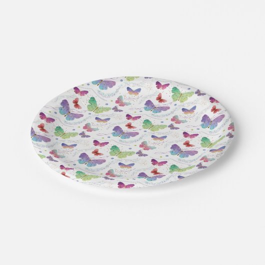 Elegant Paars en blauw, heldere vlinders Papieren Bordje (Gekanteld)