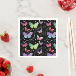 Elegant Paars en blauw, heldere vlinders Servet