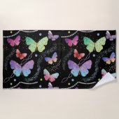 Elegant Paars en blauw, heldere vlinders Strandlaken (Voorkant)