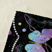 Elegant Paars en blauw, heldere vlinders Strandlaken (In situ)