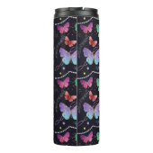 Elegant Paars en blauw, heldere vlinders Thermosbeker (Achterkant)