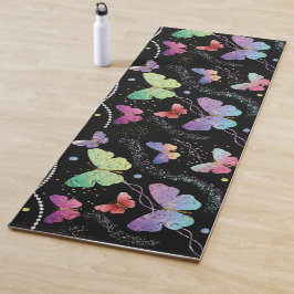 Elegant Paars en blauw, heldere vlinders Yogamat