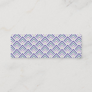 Elegant Paars en Blauwgroen Geometric ZigZag Chevr Mini Visitekaartje