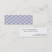 Elegant Paars en Blauwgroen Geometric ZigZag Chevr Mini Visitekaartje (Voorkant / Achterkant)