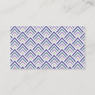 Elegant Paars en Blauwgroen Geometric ZigZag Chevr Visitekaartje
