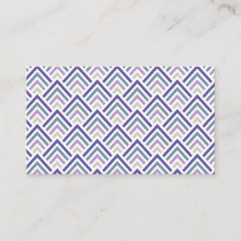 Elegant Paars en Blauwgroen Geometric ZigZag Chevr Visitekaartje