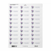 Elegant Paars en Blue Floral Address Label (Full Sheet)