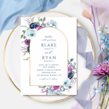 Elegant Paars en Blue Floral Arch Wedding