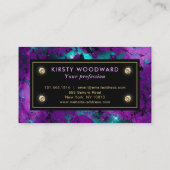 Elegant Paars en Blue Galaxy Marble Visitekaartje (Achterkant)