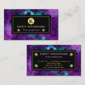 Elegant Paars en Blue Galaxy Marble Visitekaartje (Voorkant / Achterkant)