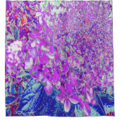 Elegant Paars en Blue Limelight Hydrangea Douchegordijn (Voorkant)