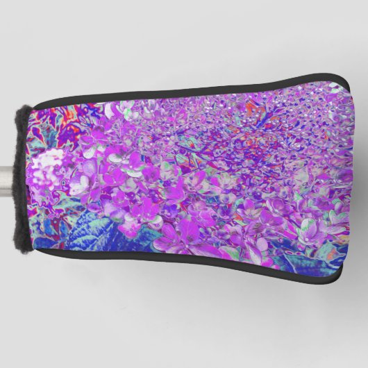 Elegant Paars en Blue Limelight Hydrangea Golfheadcover (Voorkant)