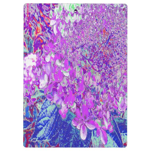 Elegant Paars en Blue Limelight Hydrangea Klembord (Achterkant)