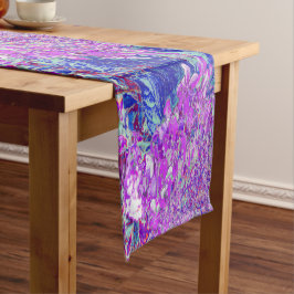 Elegant Paars en Blue Limelight Hydrangea Korte Tafelloper