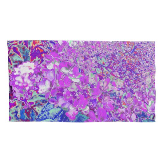 Elegant Paars en Blue Limelight Hydrangea Kussensloop (Achterkant-Rechts)