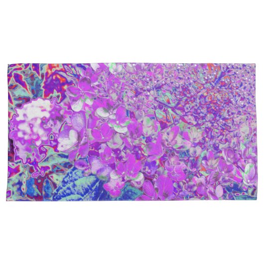 Elegant Paars en Blue Limelight Hydrangea Kussensloop (Voorkant-Rechts)