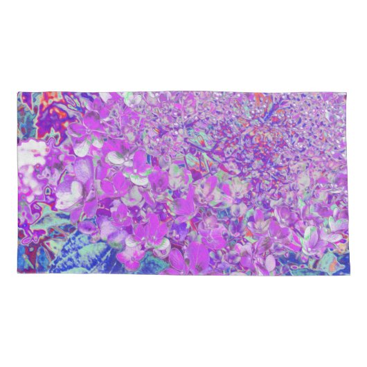 Elegant Paars en Blue Limelight Hydrangea Kussensloop (Achterkant-Links)