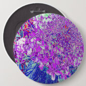 Elegant Paars en Blue Limelight Hydrangea Ronde Button 6,0 Cm (Voorkant /achterkant)