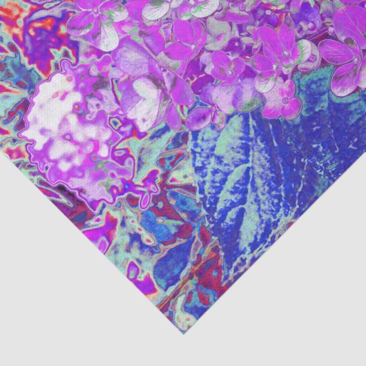 Elegant Paars en Blue Limelight Hydrangea Tissuepapier (Detail)