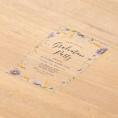 Elegant Paars en Geel Floral Graduation Party Acryl Uitnodigingen (Laagn)