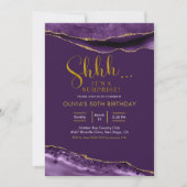 Elegant Paars en Gold Agate Surprise Birthday Kaart (Voorkant)