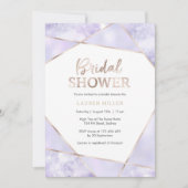 Elegant Paars en Gold Bridal Shower-uitnodiging Kaart (Voorkant)