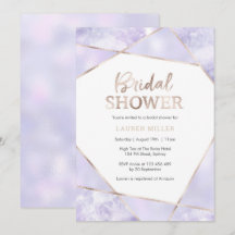 Elegant Paars en Gold Bridal Shower-uitnodiging