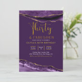 Elegant Paars en Gold Derty en Fabulous Kaart (Staand voorkant)