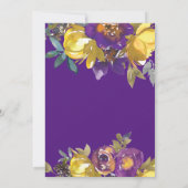 Elegant Paars en Gold Fall Wedding Invitations Kaart (Achterkant)