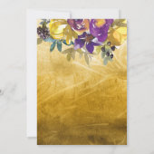 Elegant Paars en Gold Fall Wedding Invitations Kaart (Achterkant)