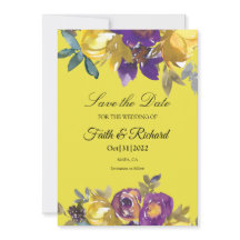 Elegant Paars en Gold Fall Wedding Save the Date
