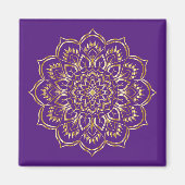 Elegant Paars en Gold Floral Mandala Pattern Magneet (Voorkant)