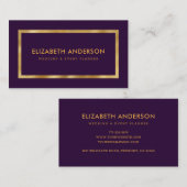 Elegant Paars en Gold Foil Wedding Event Planner Visitekaartje (Voorkant / Achterkant)