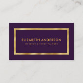 Elegant Paars en Gold Foil Wedding Event Planner Visitekaartje (Voorkant)
