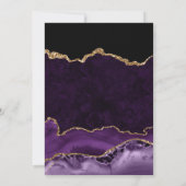 Elegant Paars en Gold Glitter Agate Quinceanera Kaart (Achterkant)