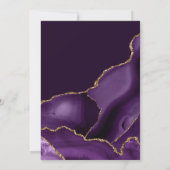 Elegant Paars en Gold Glitter Agate Sweet 16 Kaart (Achterkant)