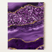 Elegant Paars en Gold Glitter Ocean Agate Planner (Achterkant)