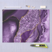 Elegant Paars en Gold Glitter Ocean Agate Tissuepapier (Craft)