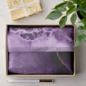 Elegant Paars en Gold Glitter Ocean Agate Tissuepapier (Geschenk)
