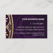 Elegant Paars en Gold Mandala Floral Visitekaartje (Achterkant)