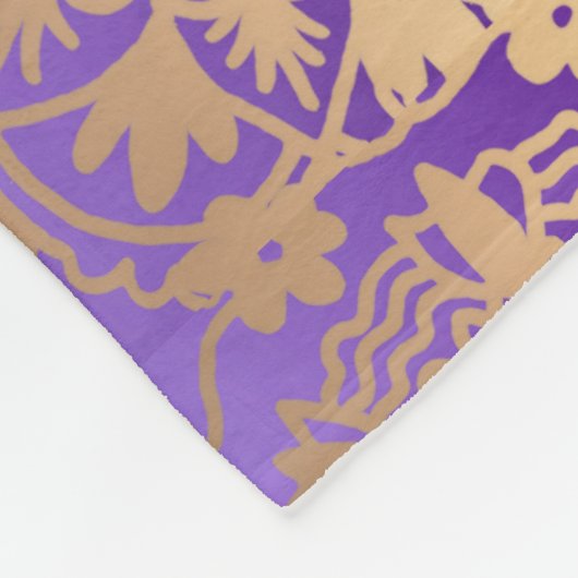 Elegant Paars en Gold Mandala Pattern Fleece Deken (Hoek)
