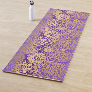 Elegant Paars en Gold Mandala Pattern Yogamat