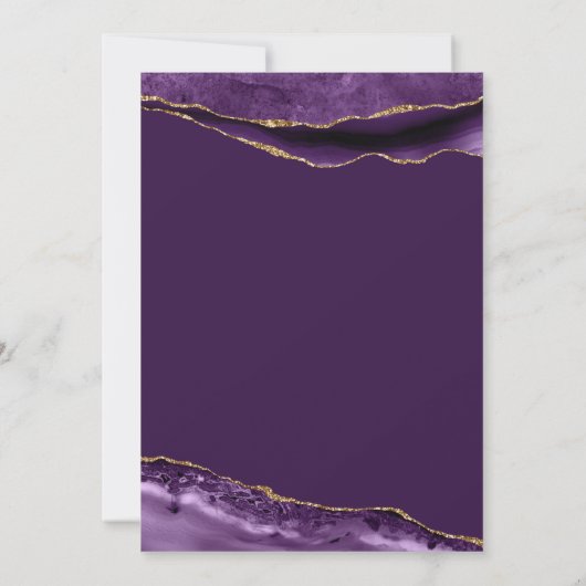 Elegant Paars en Gold Thirteen Uitnodiging (Achterkant)