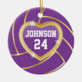 Elegant Paars en Gold Volleyball 🏐 Keramisch Ornament (Voorkant)