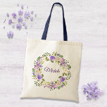Elegant Paars en Gold Waterverf Floral Wedding Tote Bag<br><div class="desc">Pas deze mooie paarse en gouden waterverf bruiloft bruidsmeisje canvas tas met uw speciale touch. Neem contact met me op als je hulp nodig hebt of overeenkomende objecten.</div>