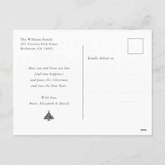 Elegant Paars en goud Feestdagenkaart (Achterkant)