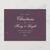 Elegant Paars en goud Feestdagenkaart (Voorkant)