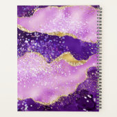 Elegant paars en goud glinsterend agaat monogram planner (Achterkant)