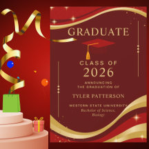 Elegant Paars en Goud Universiteit Afstudeerfeest 